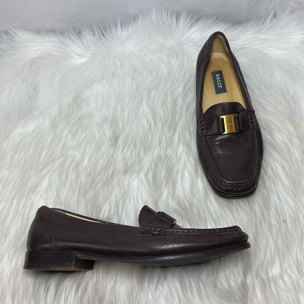 Bally Tempest Women's Brown Leather‎ Vintage Loafers Sz 8.5